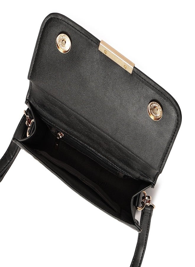 Fastrack Women's Structured Quilted Satchel with Flap and Button Closure | Adjustable Shoulder Strap and Handheld Option | Main Compartment and Inner Zip Pocket | Stylish Everyday Bag - Image 5